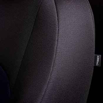 5 399 р. Комплект чехлов для сидений (РЗСиС 60/40 2Г жаккард) Дублин Lord Autofashion Chevrolet Niva 2123 дорестайлинг (2002-2008) (черный, вставка Ёж синий, строчка черная)  с доставкой в г. Вологда. Увеличить фотографию 9