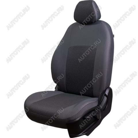 5 799 р. Комплект чехлов для сидений (РЗС 60/40 2Г Жаккард) Дублин Lord Autofashion Hyundai Solaris RBr седан рестайлинг (2014-2017) (серый, вставка Сеул серая)  с доставкой в г. Вологда