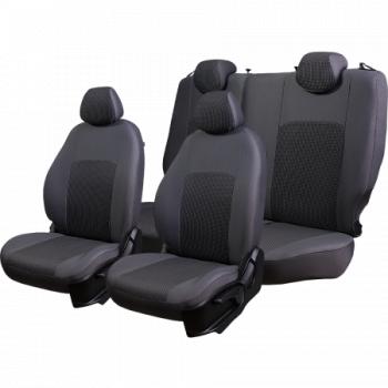 5 799 р. Комплект чехлов для сидений (РЗС 60/40 2Г Жаккард) Дублин Lord Autofashion Hyundai Solaris RBr седан рестайлинг (2014-2017) (серый, вставка Сеул серая)  с доставкой в г. Вологда. Увеличить фотографию 8