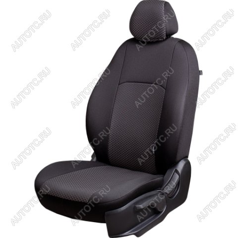 7 349 р. Комплект чехлов для сидений (РЗС 40/60 3Г Жаккард) Дублин Lord Autofashion KIA Ceed 1 ED рестайлинг, хэтчбэк 5 дв. (2010-2012) (черный, вставка Стежок серая)  с доставкой в г. Вологда