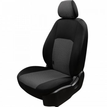 Комплект чехлов для сидений (РЗС 40/60+подлок. 3Г Жаккард) Дублин Lord Autofashion Volkswagen Eos дорестайлинг (2006-2012) (черный, вставка Зигзаг серая)