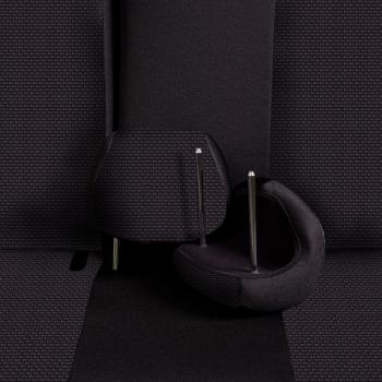 7 249 р. Комплект чехлов для сидений (7 мест Жаккард) Дублин Lord Autofashion ГАЗ Соболь 2217 автобус дорестайлинг  (1998-2002) (черный, вставка Стежок серая)  с доставкой в г. Вологда. Увеличить фотографию 8