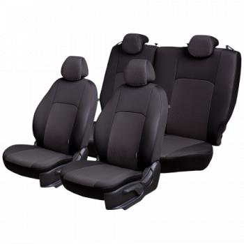 7 249 р. Комплект чехлов для сидений (7 мест Жаккард) Дублин Lord Autofashion ГАЗ Соболь 2217 автобус дорестайлинг  (1998-2002) (черный, вставка Стежок серая)  с доставкой в г. Вологда. Увеличить фотографию 2