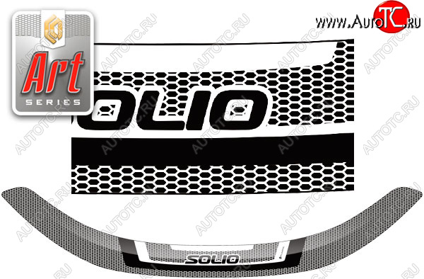 2 199 р. Дефлектор капота CA-Plastic  Suzuki Solio (2015-2020) (серия ART графит)  с доставкой в г. Вологда