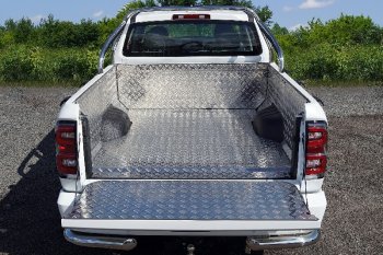 Защитный алюминиевый вкладыш в кузов автомобиля (комплект) ТСС Тюнинг Great Wall Poer KingKong пикап (2021-2025) (алюминий)