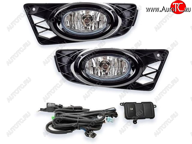 3 799 р. Комплект противотуманных фар (с проводкой, кнопкой, пр-во Китай) BODYPARTS  Honda Civic  FD (2009-2011) седан рестайлинг  с доставкой в г. Вологда
