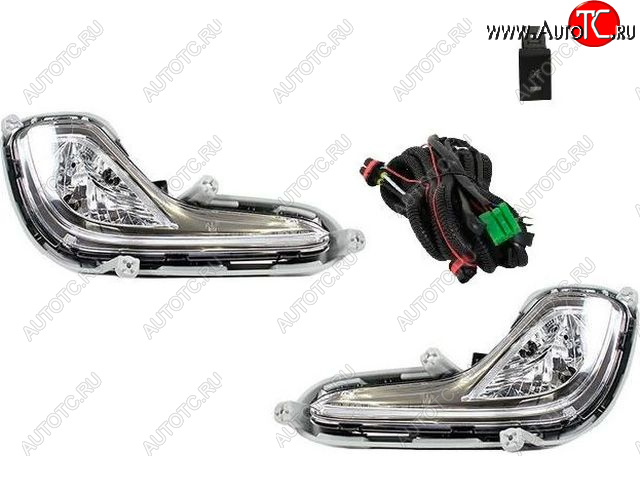 3 599 р. Комплект противотуманных фар (проводка, кнопка, пр-во Китай) BODYPARTS  Hyundai Solaris  RBr (2010-2014) седан дорестайлинг  с доставкой в г. Вологда