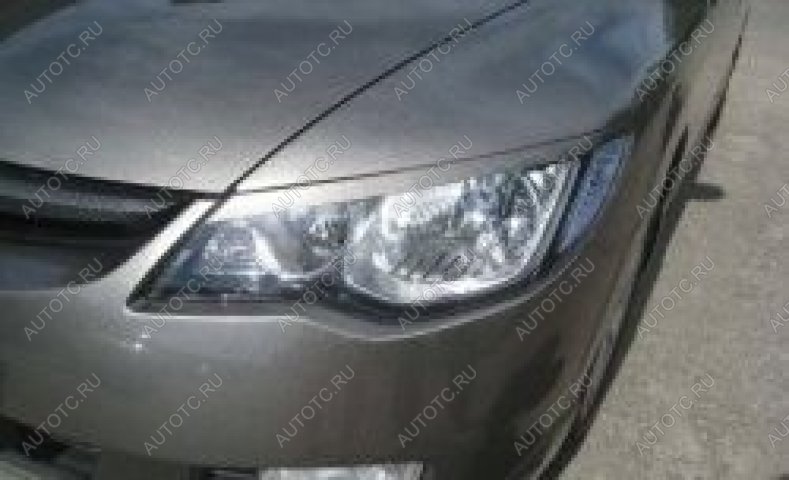 719 р. Накладки на передние фары (реснички) Русская Артель Honda Civic FD седан дорестайлинг (2005-2008) (глянец под покраску)  с доставкой в г. Вологда