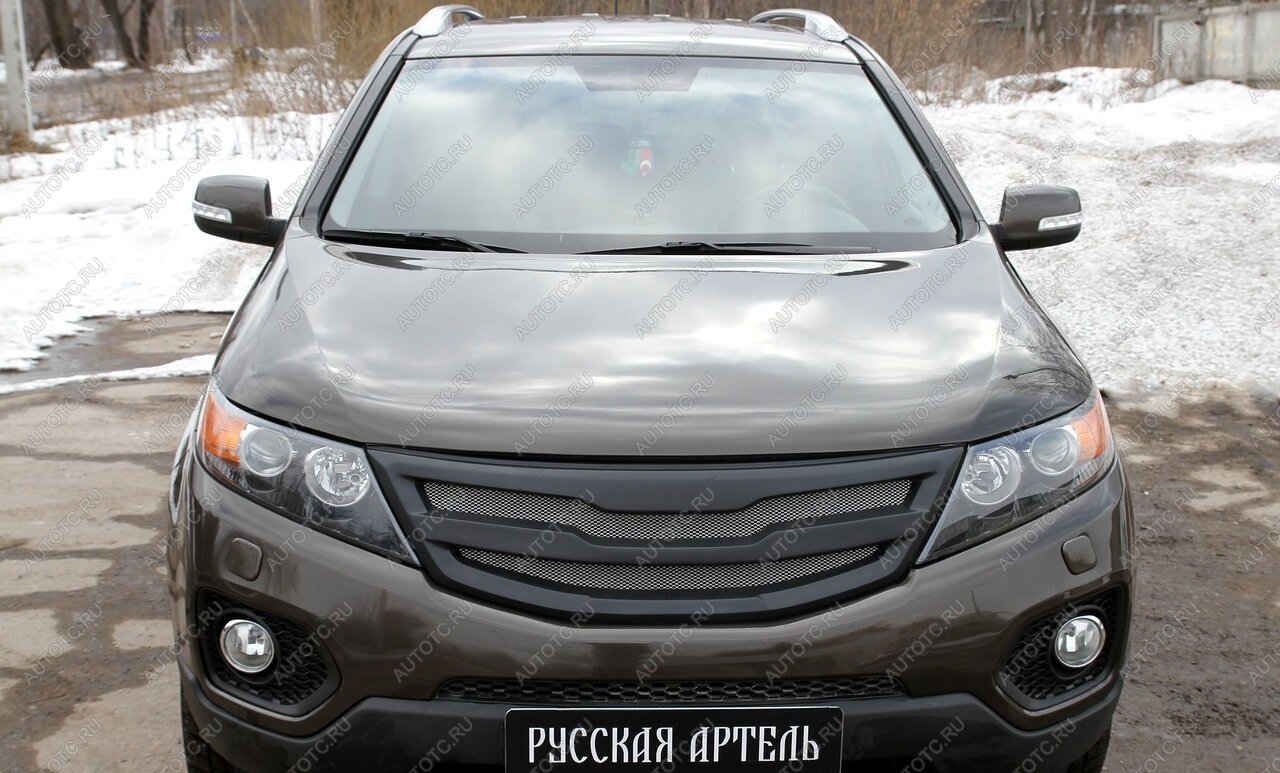 5 749 р. Решетка радиатора Русская Артель  KIA Sorento  XM (2009-2012) дорестайлинг (черная сетка)  с доставкой в г. Вологда