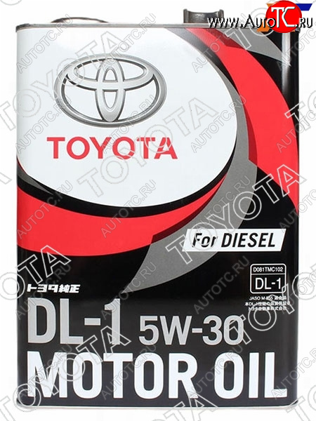 7 899 р. Масло моторное TOYOTA 5W-30 DL-1 4л. (для дизельных ДВС с сажевым фильтром)                          TOYOTA 08883-02805  с доставкой в г. Вологда