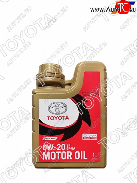 1 229 р. Масло моторное TOYOTA (пластиковая канистра) 0W-20 SPGF-6A 1Л (Синтетика) ОАЭ TOYOTA 08880-84356  с доставкой в г. Вологда