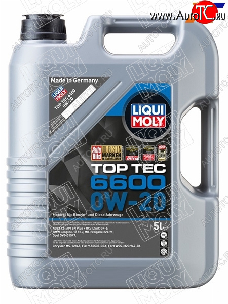 10 699 р. Масло моторное LIQUI MOLY Top Tec 6600 0W-20 SPC5C6 GF-6A 5л LIQUI MOLY 21411  с доставкой в г. Вологда