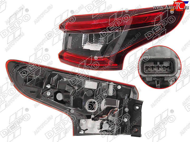 7 999 р. Фонарь задний Nissan Qashqai 17-22 (Справа LED) DEPO 215-19AJR-UE  с доставкой в г. Вологда