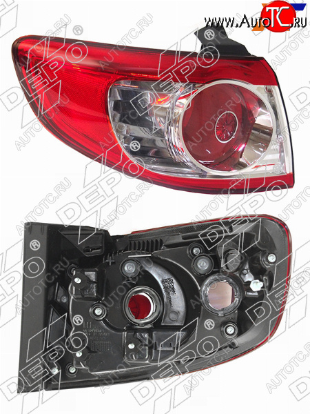 9 299 р. Левый фонарь (внешний) SAT Hyundai Santa Fe CM рестайлинг (2009-2012)  с доставкой в г. Вологда