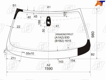 Стекло лобовое (Датчик дождя) BMW X6 08-14 FUYAO 2456AGNGYMV1T