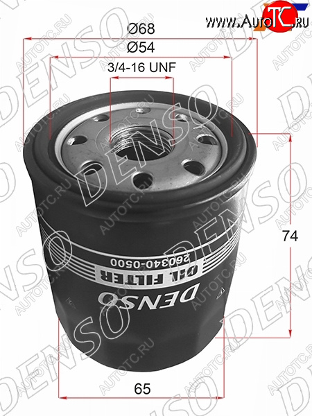 499 р. Фильтр масляный TOYOTA A,E,S,NZ,ZZFE 90- DENSO 260340-0500  с доставкой в г. Вологда