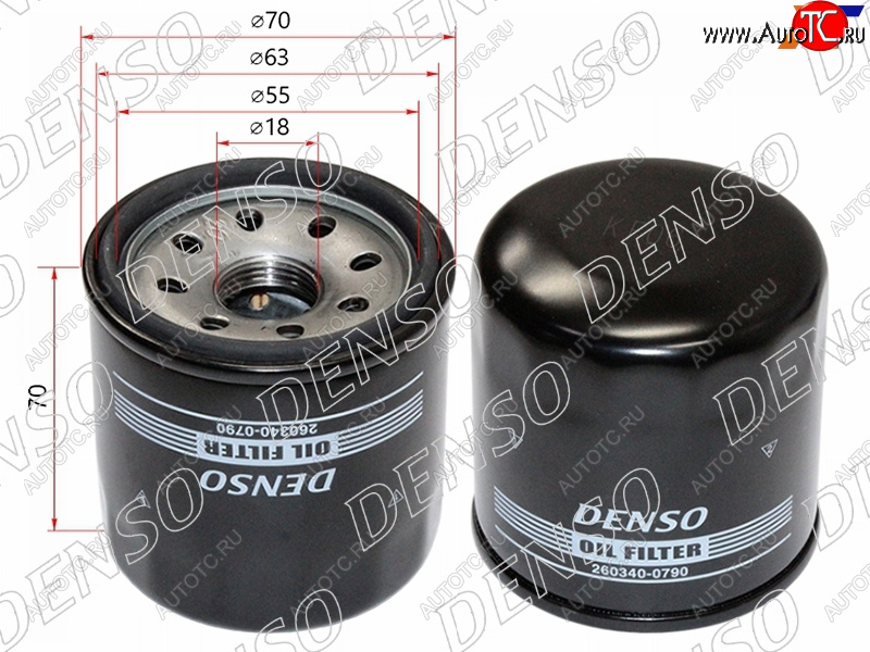 549 р. Фильтр масляный NISSAN QG#, MR20DE, QR20,25, SR20,VQ 20,25, HR#                                      DENSO 260340-0790  с доставкой в г. Вологда