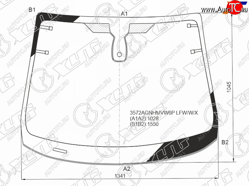 8 449 р. Стекло лобовое + дд FORD FIESTA 345D 12-                                                           XYG 3572AGNMVW6P LFW/X  с доставкой в г. Вологда