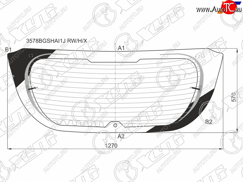 6 899 р. Стекло заднее (Цвет зеленый Обогрев Антенна) Ford Focus 14-19 XYG 3578BGSHAI1J RW/H/X  с доставкой в г. Вологда