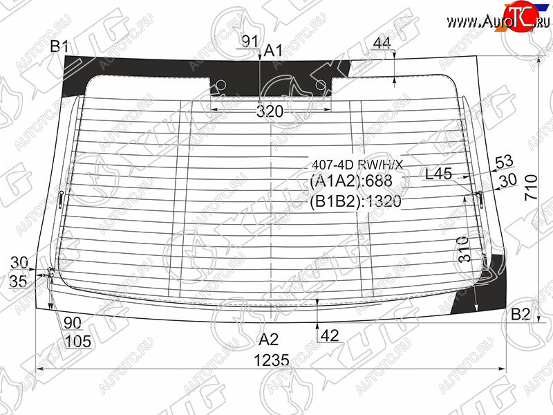 9 549 р. Стекло заднее (Цвет зеленый Обогрев Антенна) Peugeot 407 04-11 XYG 407-4D RW/H/X  с доставкой в г. Вологда