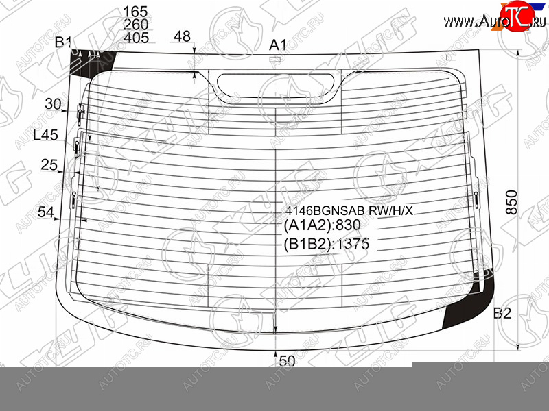 10 699 р. Стекло заднее (Цвет зеленый Обогрев Антенна 4D SED) Hyundai i40 11-17 XYG 4146BGNSAB RW/H/X  с доставкой в г. Вологда