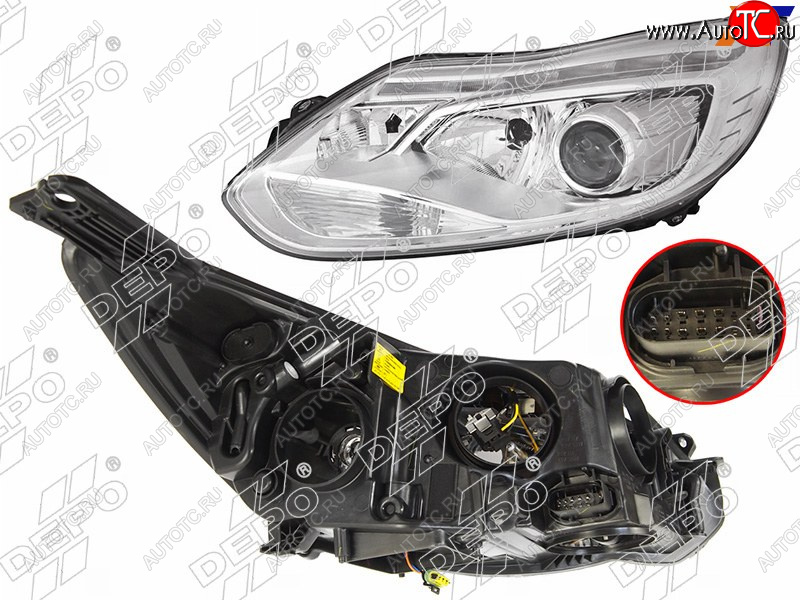30 699 р. Фара FORD FOCUS III 11-15 LH под ксенон,ДХО, c корректором                                           DEPO 431-11A7LMLDHEM  с доставкой в г. Вологда