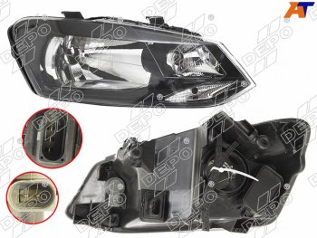 8 299 р. Фара Volkswagen Polo 09-20 (Спереди Справа) DEPO 441-11G9RMLDEM2  с доставкой в г. Вологда. Увеличить фотографию 1