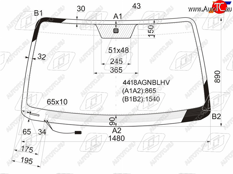 7 599 р. Стекло лобовое (Обогрев щеток) Kia Sorento 02-09 FUYAO 4418AGNBLHV  с доставкой в г. Вологда