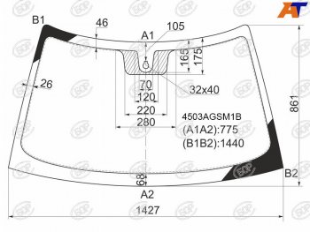 Стекло лобовое (Датчик дождя) LADA 2110 95-14  2111 97-14  2112 99-09  Priora 07-18 BOR 4503AGSM1B