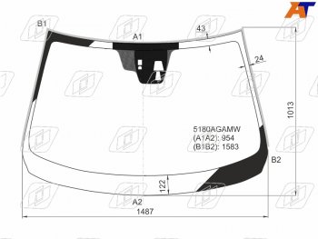 Стекло лобовое (Две камеры Датчик дождя Молдинг) Mazda 6 12- FUYAO 5180AGNCMW