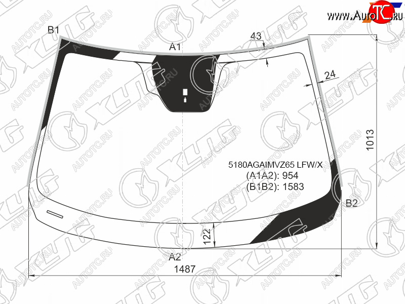 8 249 р. Стекло лобовое (Датчик дождя Молдинг) XYG Mazda 6 GJ 2-ой рестайлинг седан (2018-2025)  с доставкой в г. Вологда