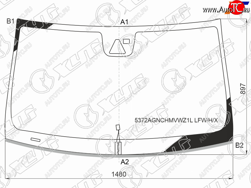 13 849 р. Стекло лобовое (Обогрев щеток Камера Датчик дождя Молдинг) Mercedes-Benz CLS-Class 14-17 XYG 5372AGNCHMVWZ1L LFW/H/X  с доставкой в г. Вологда
