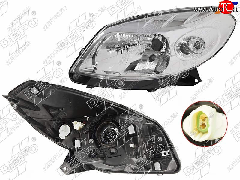 11 249 р. Фара RENAULT SANDERO 10-14 LH                                                                        DEPO 551-1170L-LDEM1  с доставкой в г. Вологда