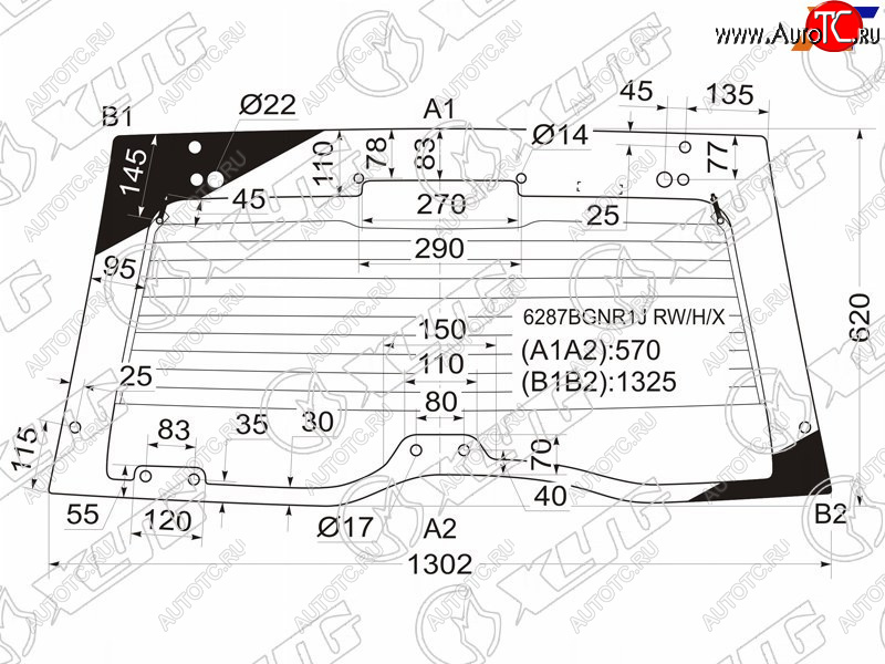 14 599 р. Стекло заднее (Цвет зеленый Обогрев) Honda Passport 98-02  Isuzu MU 98-04  Rodeo 98-04  Wizard 9 XYG 6287BGNR1J RW/H/X  с доставкой в г. Вологда