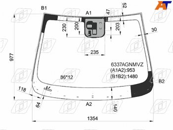 Стекло лобовое (Датчик дождя Молдинг) Opel Mokka 12-19  Buick Encore 12-22  Chevrolet Tracker 13- FUYAO 6337AGNMVZ