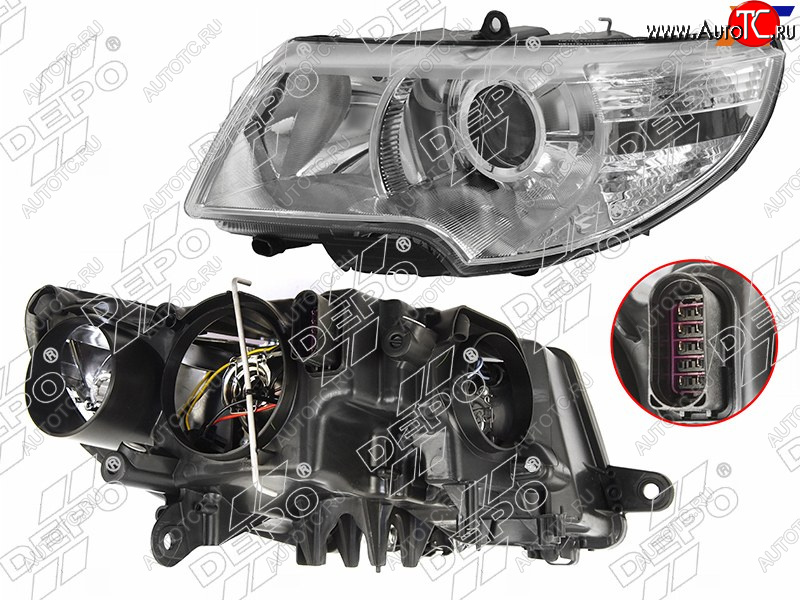 11 649 р. Фара SKODA SUPERB 08-13 LH DEPO 665-1116LMLDBEM  с доставкой в г. Вологда
