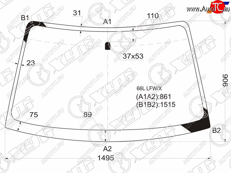7 199 р. Стекло лобовое Subaru Legacy 98-03  Outback 98-03  Legacy B4 98-03  Legacy Lancaster 98-03 XYG 66L LFW/X  с доставкой в г. Вологда
