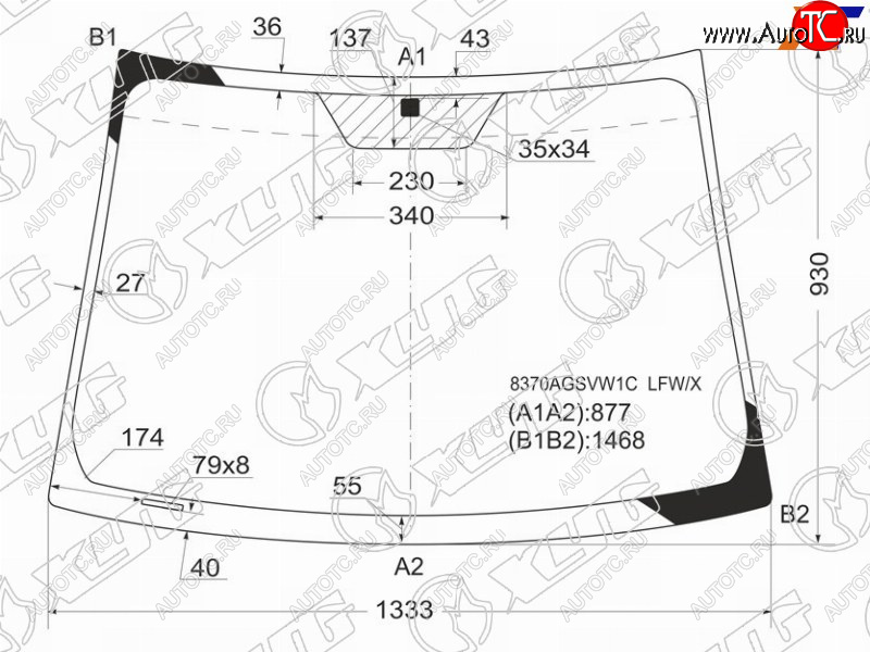 5 999 р. Стекло лобовое Toyota Vitz 05-10  Yaris 05-13 XYG 8370AGSVW1C LFW/X  с доставкой в г. Вологда