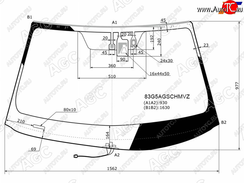 24 599 р. Стекло лобовое (Обогрев щеток Камера Датчик дождя Молдинг) Toyota Highlander 13-17 AGC 83G5AGSCHMVZ  с доставкой в г. Вологда