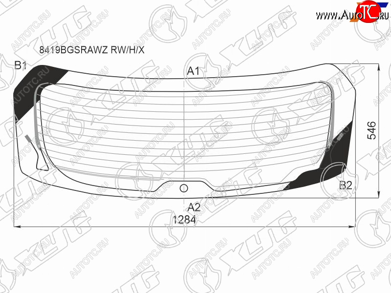 11 999 р. Стекло заднее (Цвет зеленый Обогрев Антенна Молдинг) Lexus NX 14-21 XYG 8419BGSRAWZ RW/H/X  с доставкой в г. Вологда