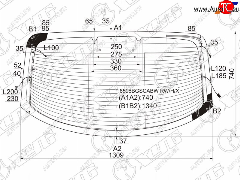 13 199 р. Стекло заднее (Цвет зеленый Обогрев Антенна) Volkswagen Passat CC 08-11 XYG 8598BGSCABW RW/H/X  с доставкой в г. Вологда