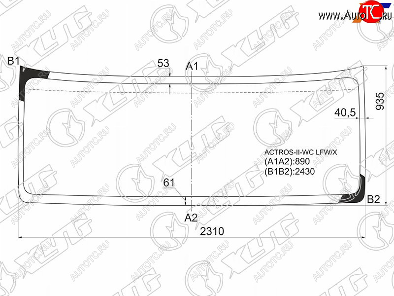 12 649 р. Стекло лобовое Mercedes-Benz Actros 12- XYG ACTROS- II-WC LFW/X  с доставкой в г. Вологда