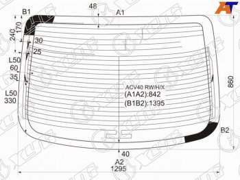 7 849 р. Стекло заднее (Цвет зеленый Обогрев Антенна) Toyota Camry (XV40) 06-11  Aurion 06-12  Camry UAE XYG ACV40 RW/H/X  с доставкой в г. Вологда. Увеличить фотографию 1