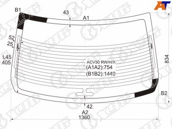 7 899 р. Стекло заднее (Цвет зеленый Обогрев Антенна) Toyota Camry (XV30) 01-06  Camry UAEUSA 01-06 XYG ACV30 RW/H/X  с доставкой в г. Вологда. Увеличить фотографию 1
