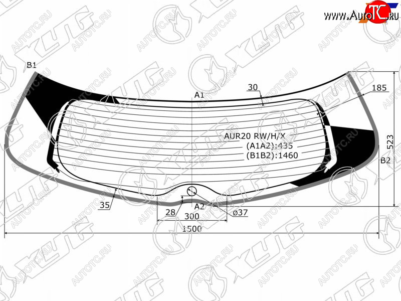 11 699 р. Стекло заднее (Цвет зеленый Обогрев Молдинг) Toyota Verso 09-17 XYG AUR20 RW/H/X  с доставкой в г. Вологда