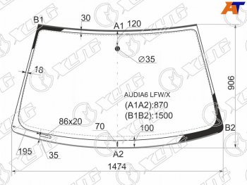 Стекло лобовое (Молдинг 4D SED) Audi A6 97-05 XYG AUDIA6 LFW/X