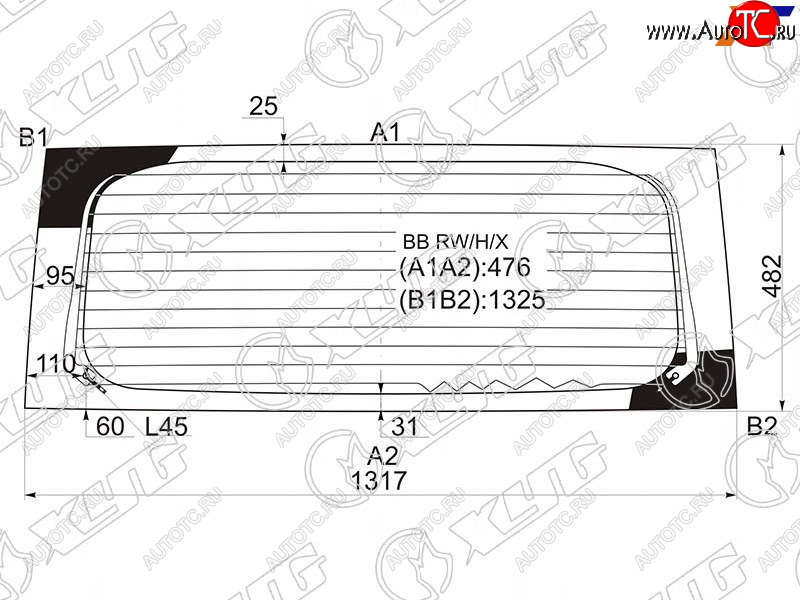 7 999 р. Стекло заднее (Цвет зеленый Обогрев) Great Wall Hover M2 13-14  Scion xB 03-06  Toyota bB 00-05 XYG BB RW/H/X  с доставкой в г. Вологда
