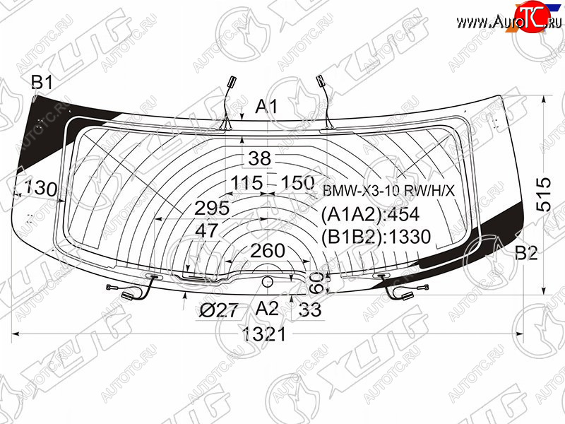 13 299 р. Стекло заднее (Цвет зеленый Обогрев Антенна) BMW X3 10-17 XYG BMW-X3-10 RW/H/X  с доставкой в г. Вологда