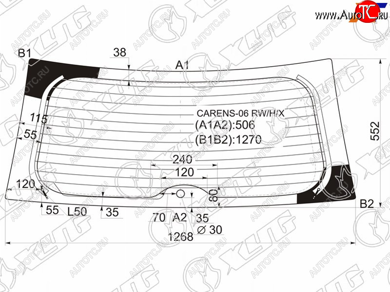 9 549 р. Стекло заднее (Цвет зеленый Обогрев) Kia Carens 06-12 XYG CARENS-06 RW/H/X  с доставкой в г. Вологда
