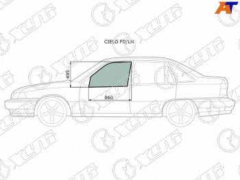 2 199 р. Стекло боковое опускное (Спереди Слева Цвет зеленый) Daewoo Nexia 94-16 XYG CIELO FD/LH  с доставкой в г. Вологда. Увеличить фотографию 2